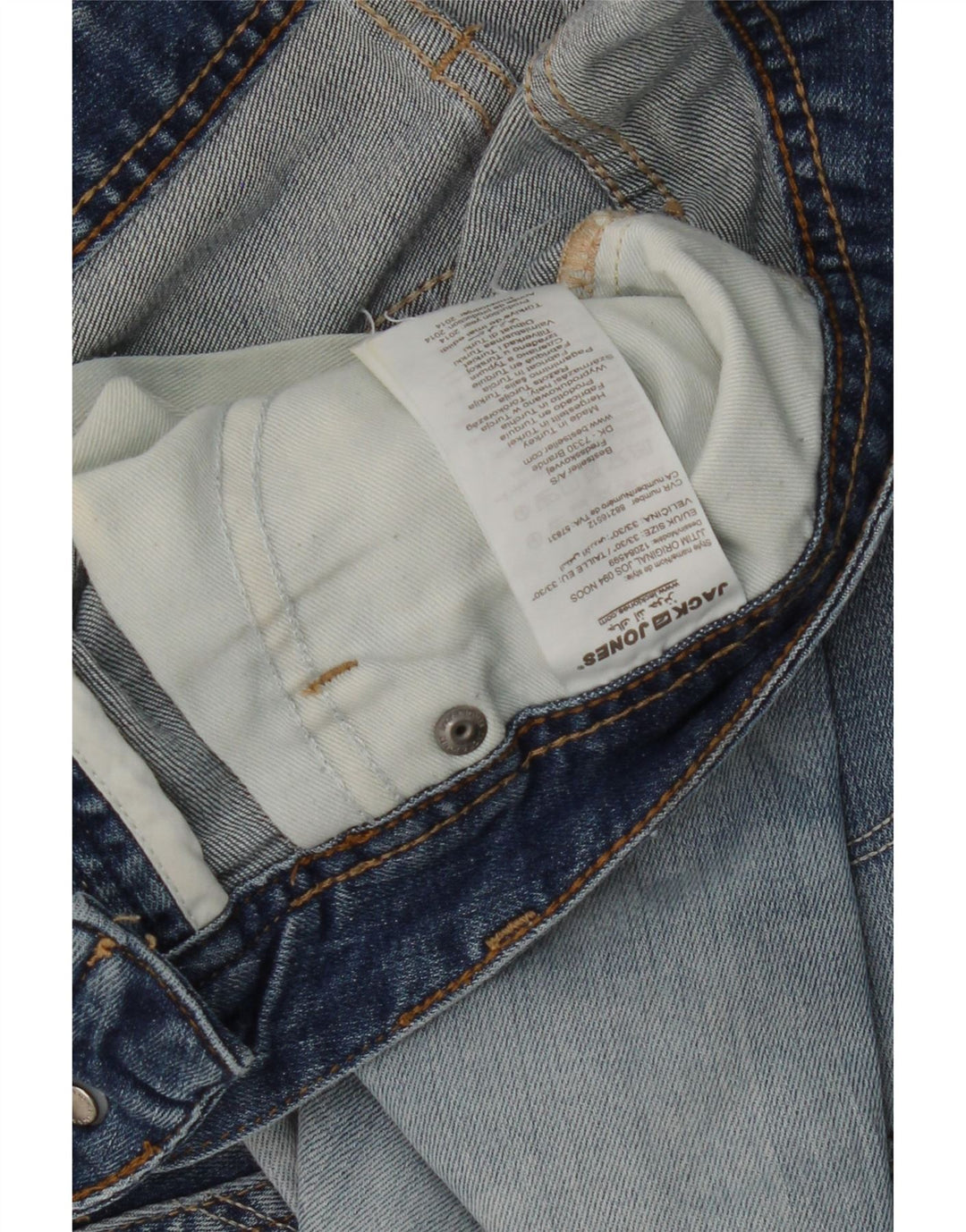JACK & JONES Mens Tim Slim Jeans W33 L30 Blue Cotton Vintage Jack & Jones and Second-Hand Jack & Jones from Messina Hembry 