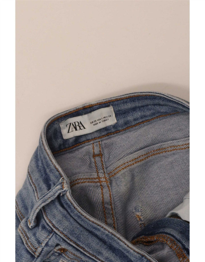 Jeans slim invecchiati da donna Zara EU 38 piccoli W28 L26 blu