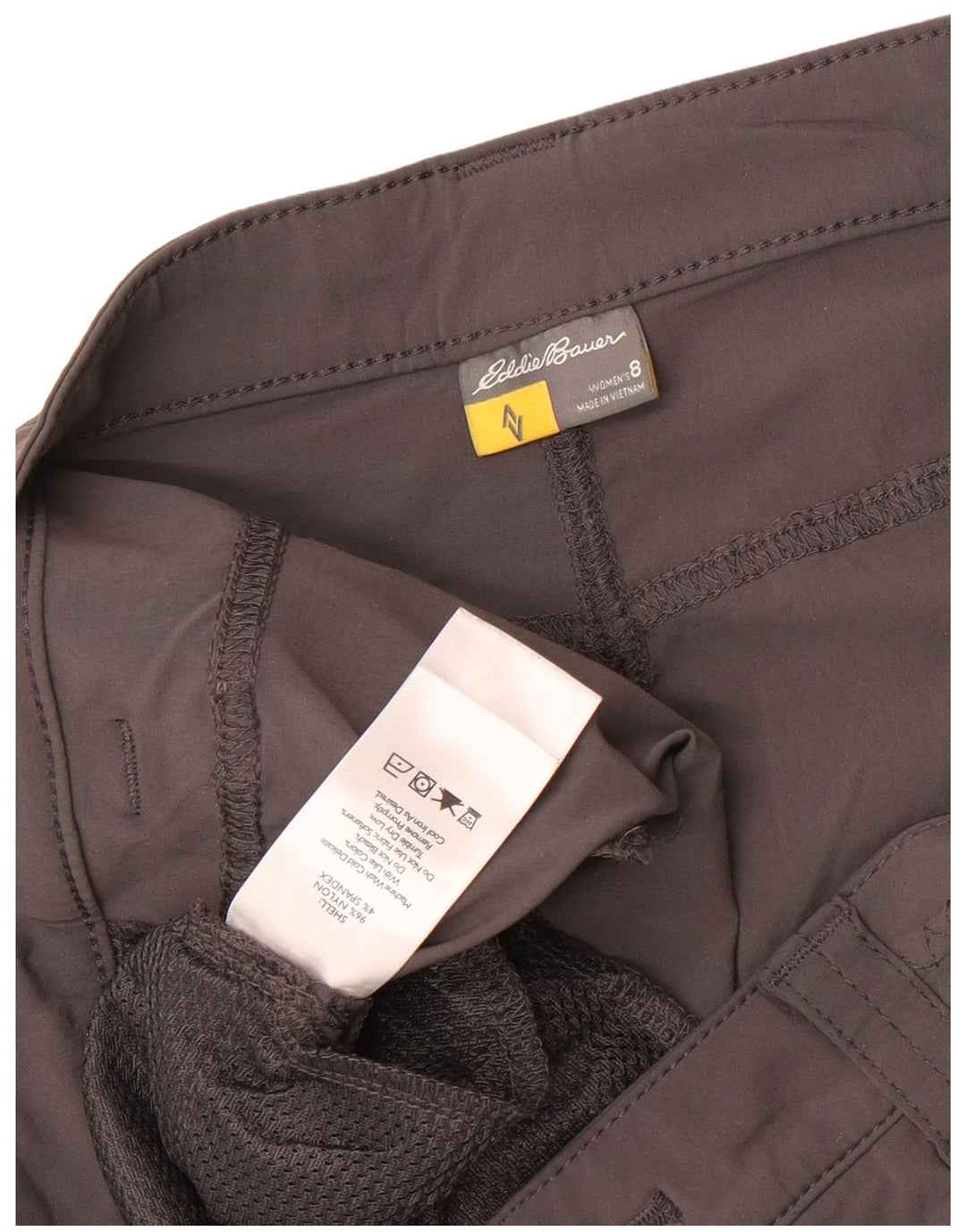 Pantaloncini cargo da donna Eddie Bauer US 8 Medium W32 Nylon grigio