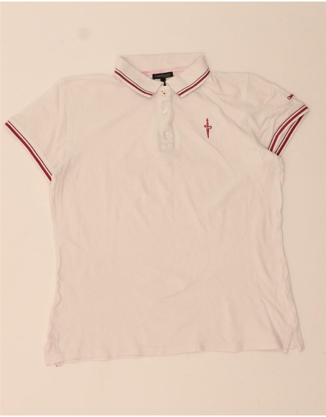 CESARE PACIOTTI Womens Polo Shirt UK 14 Medium White Cotton Vintage Cesare Paciotti and Second-Hand Cesare Paciotti from Messina Hembry 