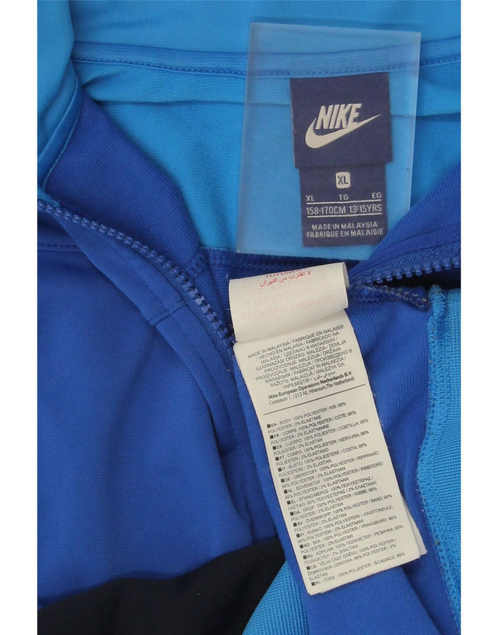 Giacca superiore della tuta da ragazzo Nike 13-14 anni XL Blu Colourblock Poliestere