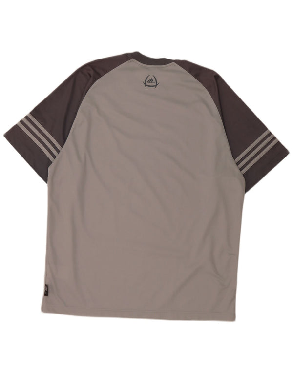 T-shirt grafica ADIDAS da uomo Climalite UK 42/44 Large Grey Colourblock