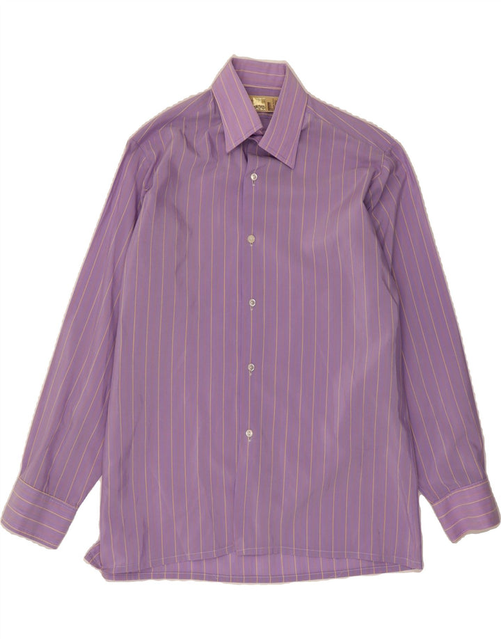 NINO Mens Shirt Large Purple Striped Synthetic Vintage NINO and Second-Hand NINO from Messina Hembry 