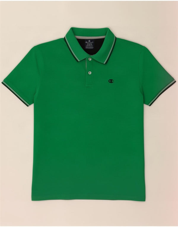 Polo da uomo Champion in cotone verde medio