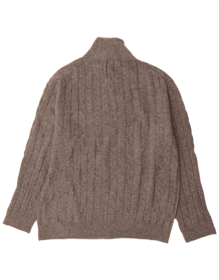 Gant Maglione da uomo con collo a bottoni 3XL Lana d'agnello grigia
