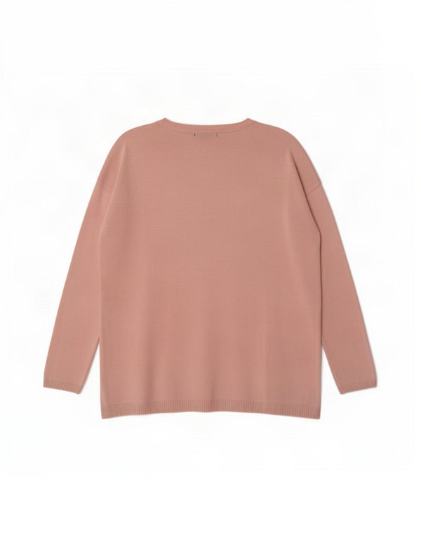 Maglione maglione oversize con scollo a barca da donna Zara UK 14 Rosa medio