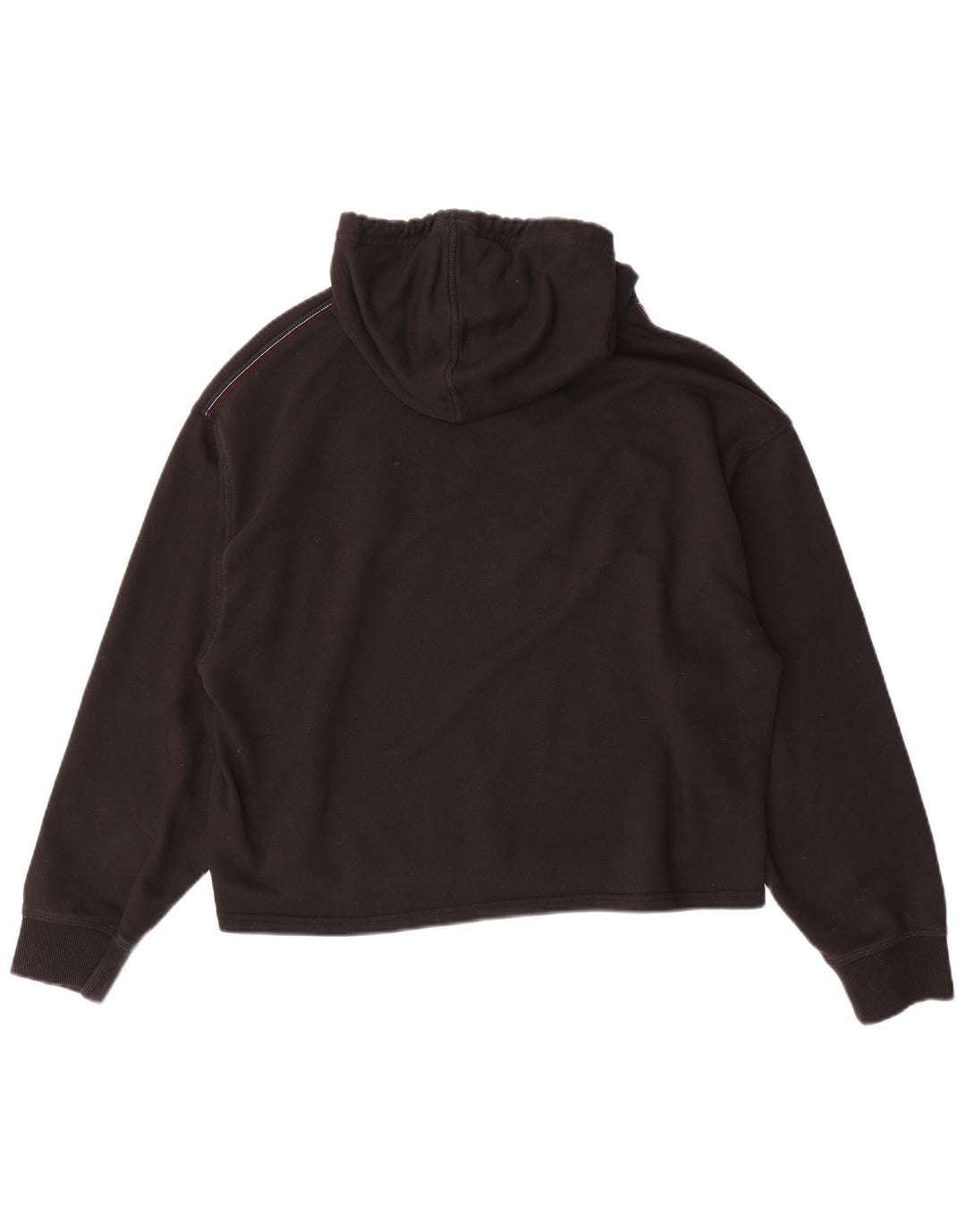 TOMMY HILFIGER Womens Oversized Graphic Hoodie Jumper UK 14 Medium Black