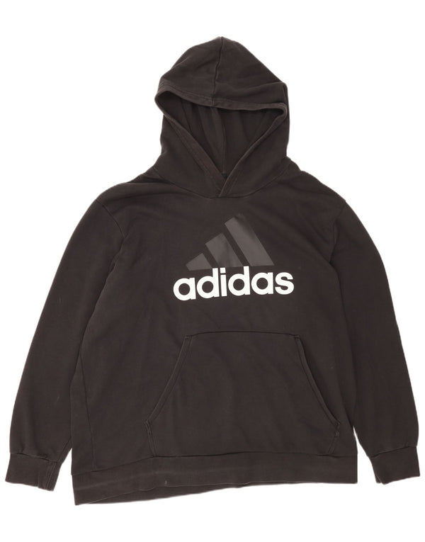 Felpa con cappuccio grafica da uomo Adidas 3XL cotone nero
