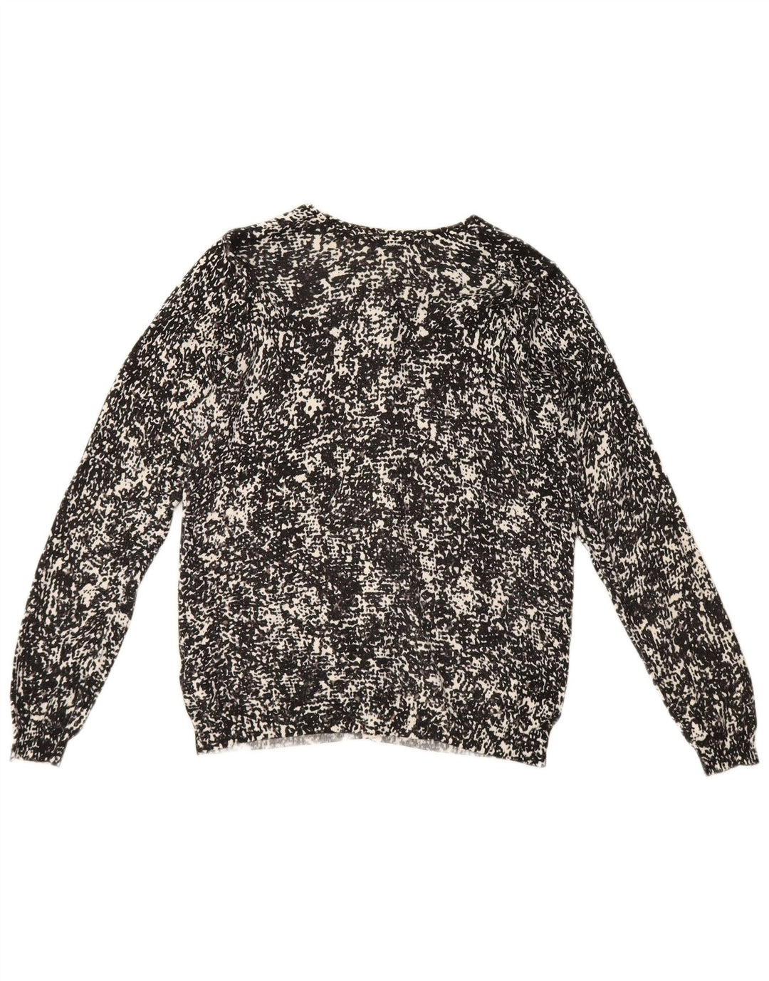 Maglione cardigan da donna con motivo astratto Marks & Spencer UK 16 grande nero