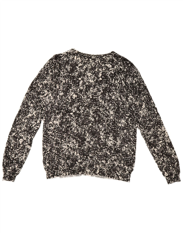 Maglione cardigan da donna con motivo astratto Marks & Spencer UK 16 grande nero