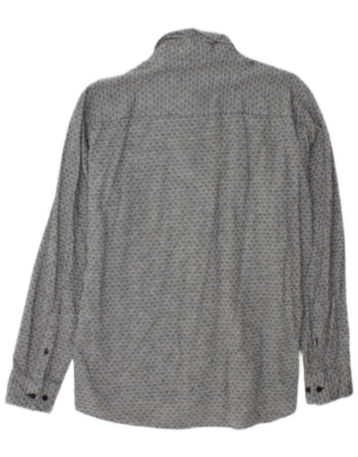Camicia da uomo Calvin Klein taglia 43 XL cotone geometrico grigio