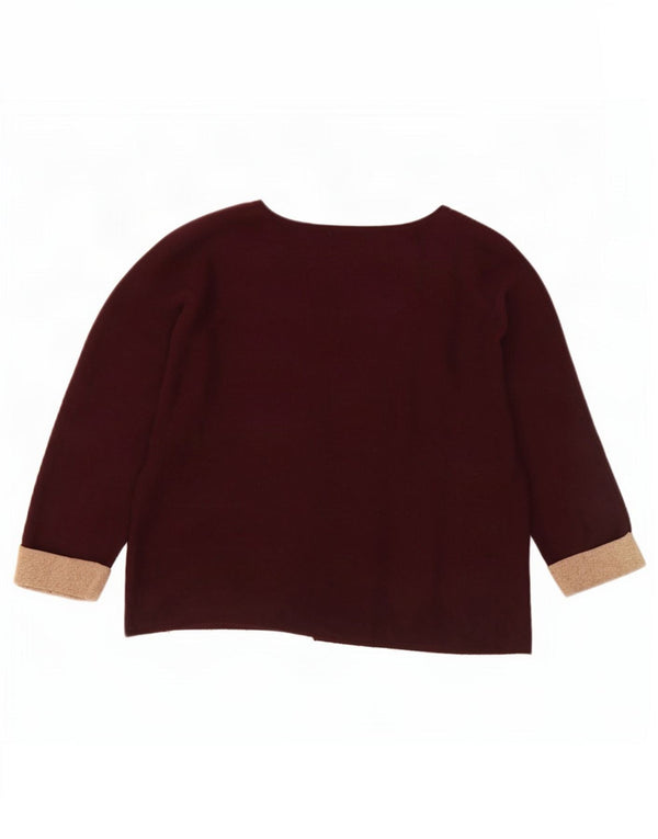 Massimo Dutti Maglione da donna con scollo a barca con maniche a 3/4 UK 14 Medium Burgu