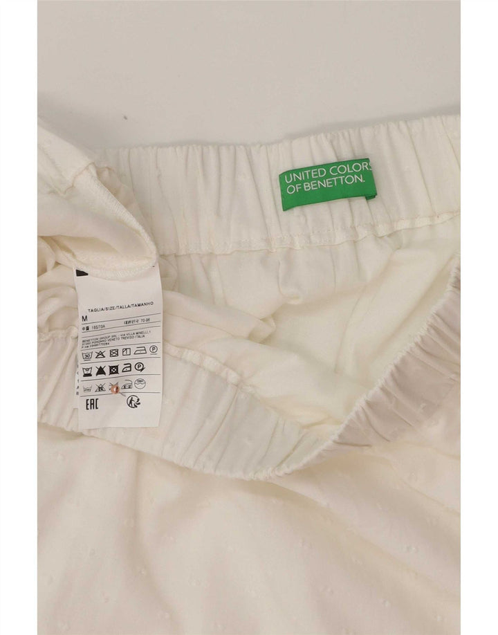 Gonna a trapezio da donna Benetton media W30 cotone bianco