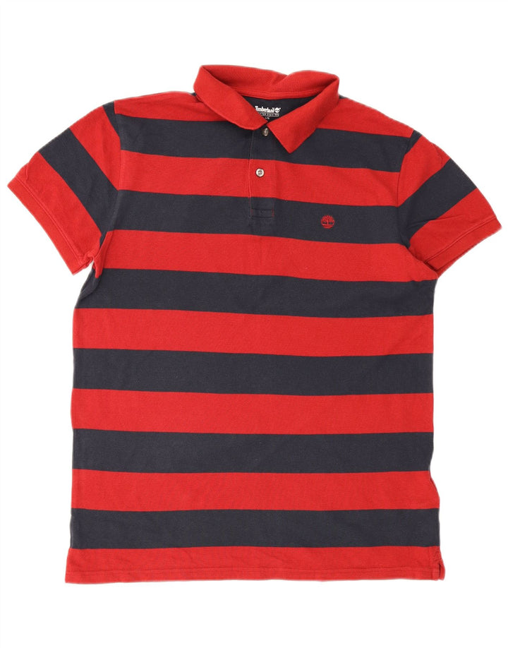 Polo da uomo Timberland grande in cotone a righe rosse