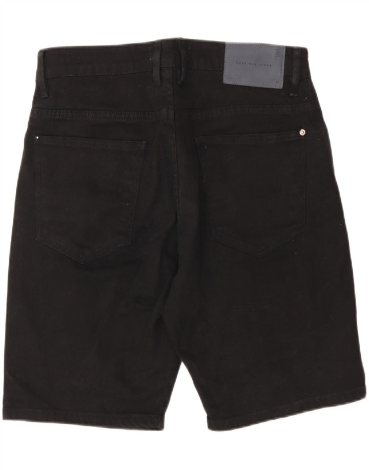 Pantaloncini di jeans da uomo Zara EU 42 Large W32 cotone nero