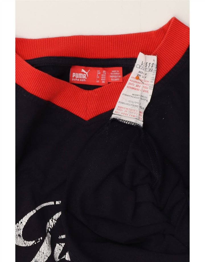 T-shirt grafica da uomo PUMA Top 2XL cotone blu navy