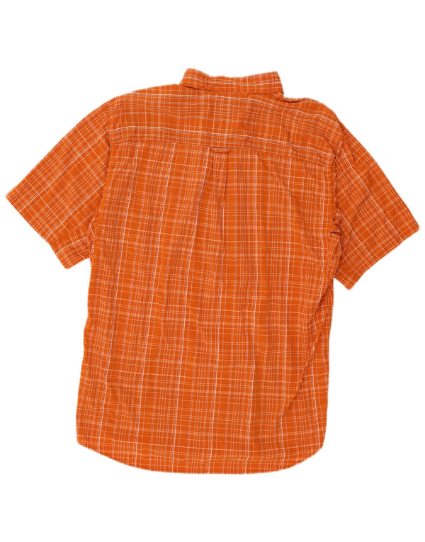 Camicia a maniche corte Columbia da uomo in titanio XL nylon a quadri arancione
