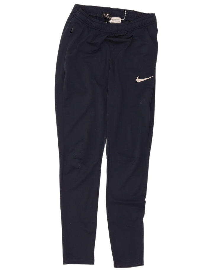 Pantaloni da tuta Nike Dri Fit da donna UK 8 Small Poliestere blu navy