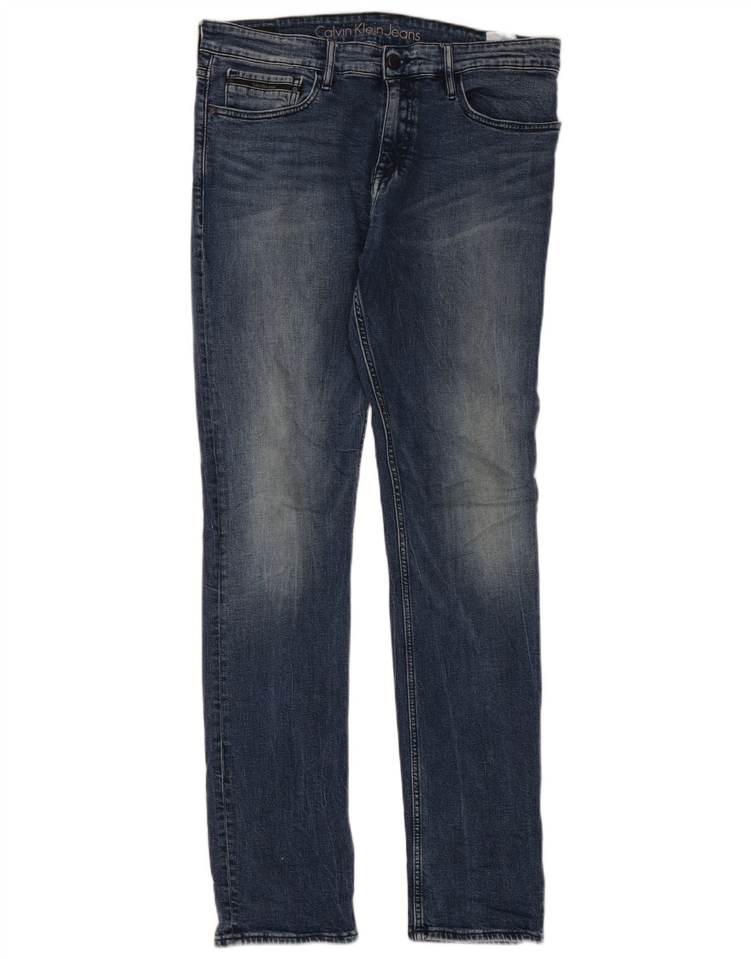 Jeans slim da uomo Calvin Klein W34 L34 cotone blu