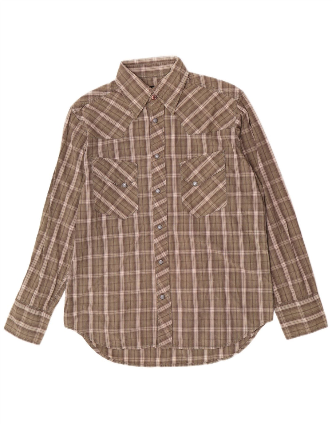 Camicia da uomo G-Star grande in cotone a quadri kaki