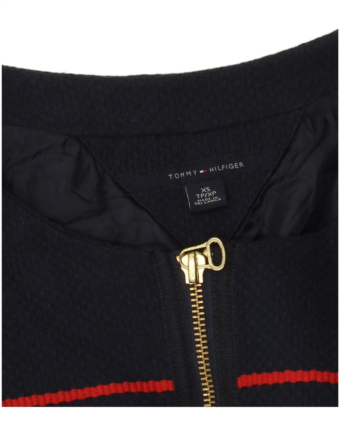 Giacca bomber da donna Tommy Hilfiger UK 6 XS blu navy a righe