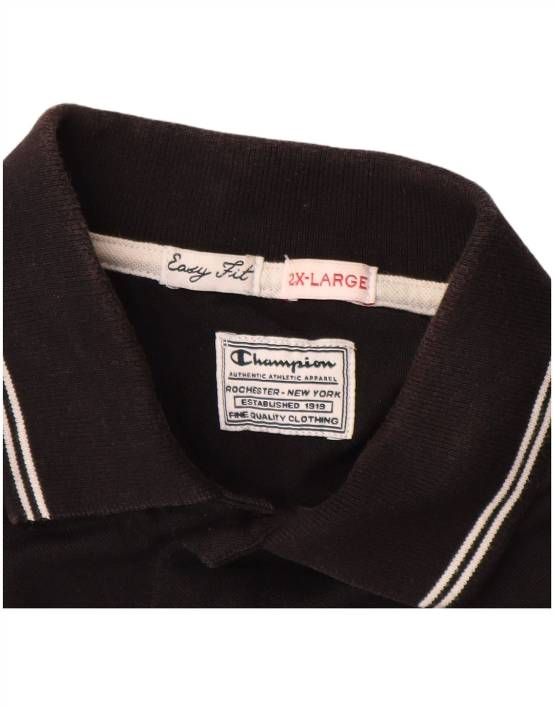 Polo da uomo Easy Fit CHAMPION 2XL in cotone nero