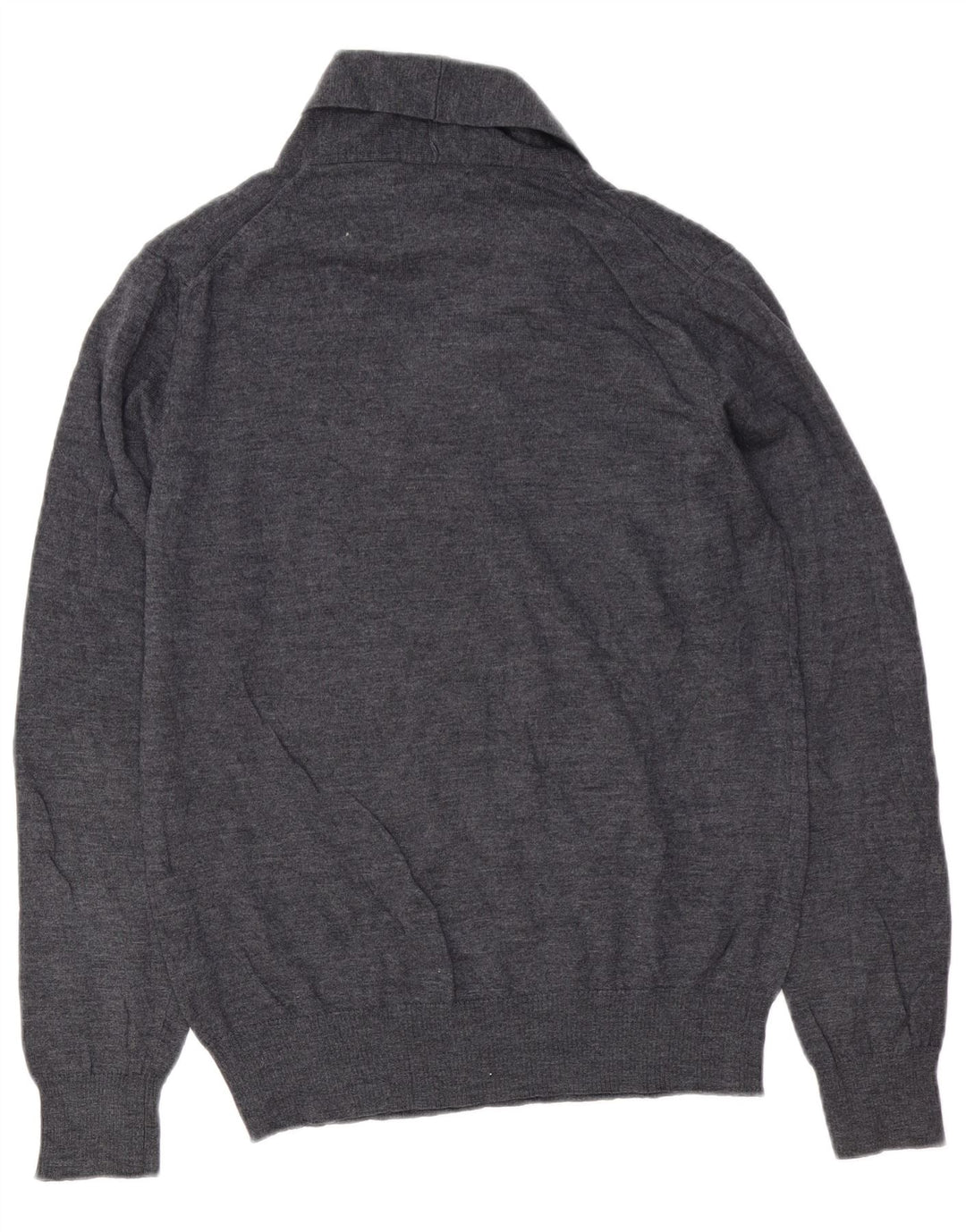 Maglione Zara da uomo con collo a scialle grande in lana grigia