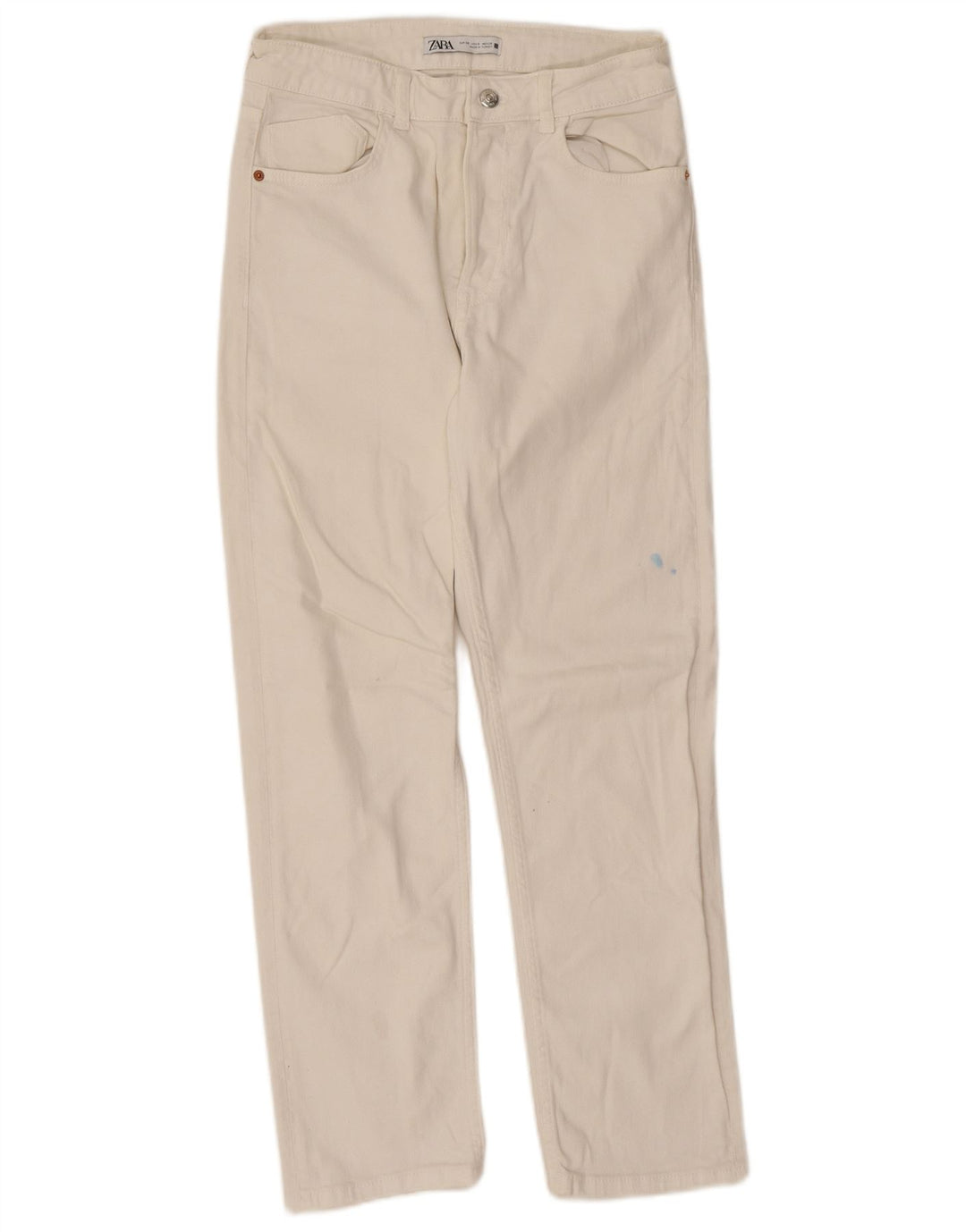 Jeans dritti da donna Zara EU 38 Small W28 L26 Bianco