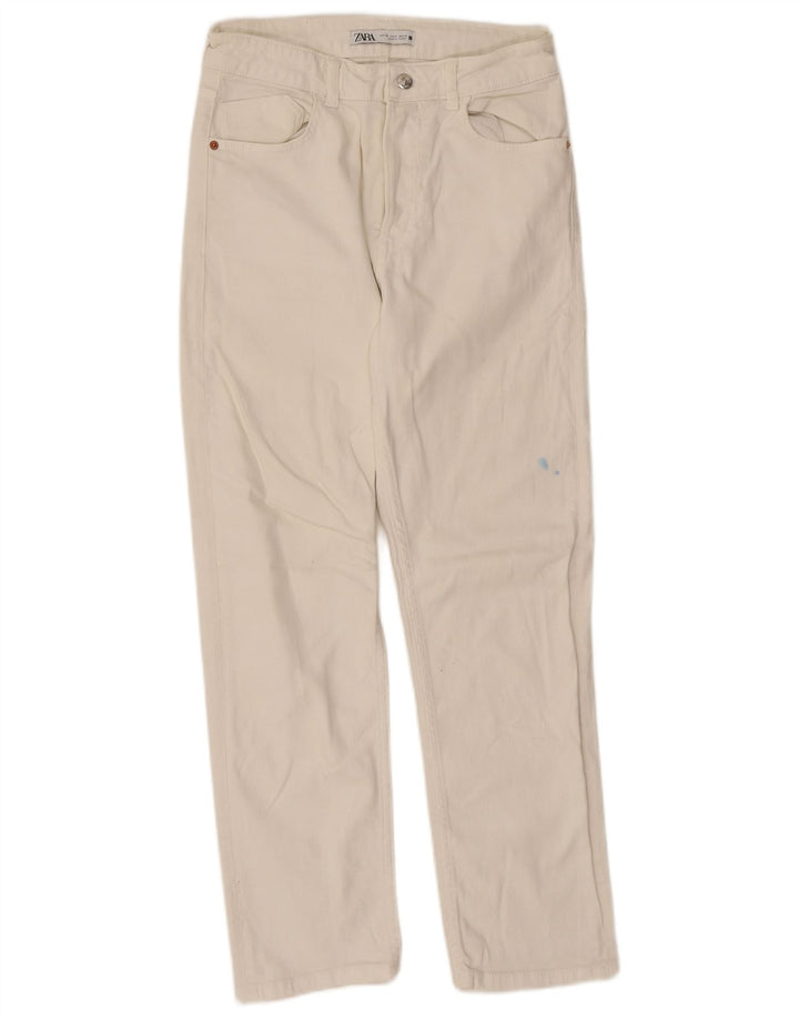 Jeans dritti da donna Zara EU 38 Small W28 L26 Bianco