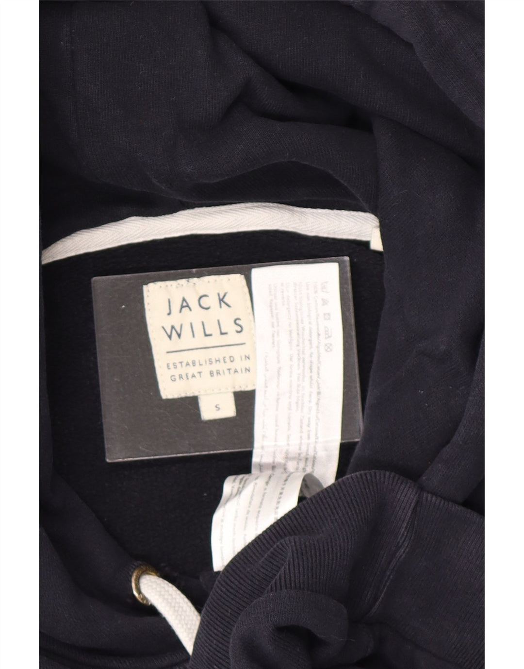 JACK WILLS Maglione con cappuccio da uomo piccolo in cotone blu navy