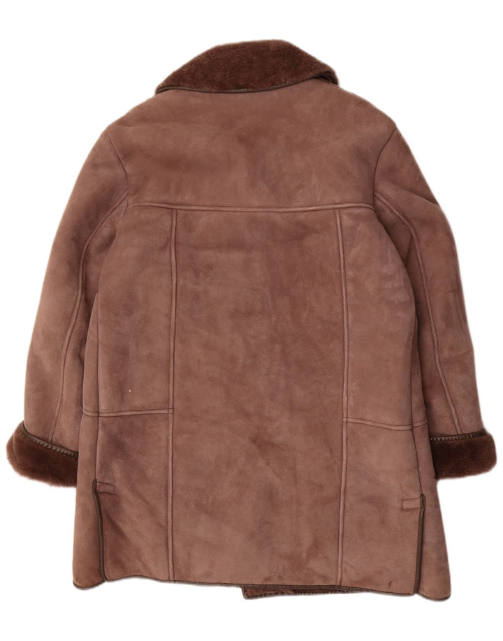Soprabito in shearling da uomo Nurseys UK 36 Piccola pelle di pecora marrone