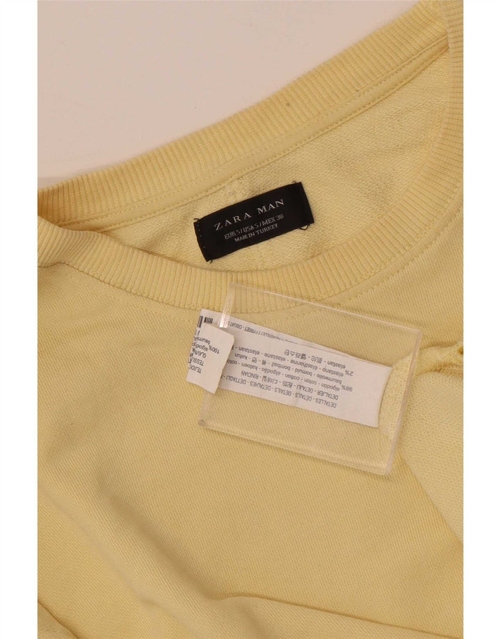 Zara Uomo Felpa Maglione Piccolo Giallo Cotone