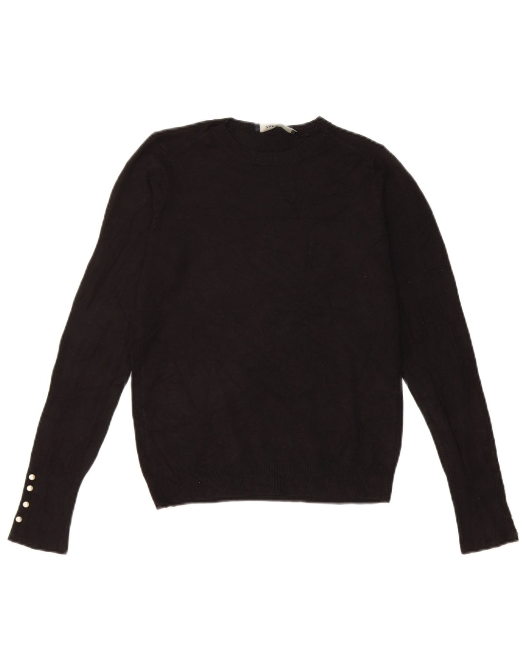 Maglione maglione girocollo da donna Zara UK 8 piccolo in viscosa nera