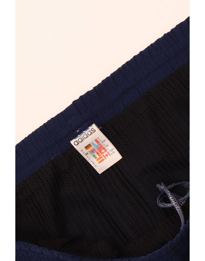Pantaloncini sportivi da uomo Adidas Large in poliestere blu navy