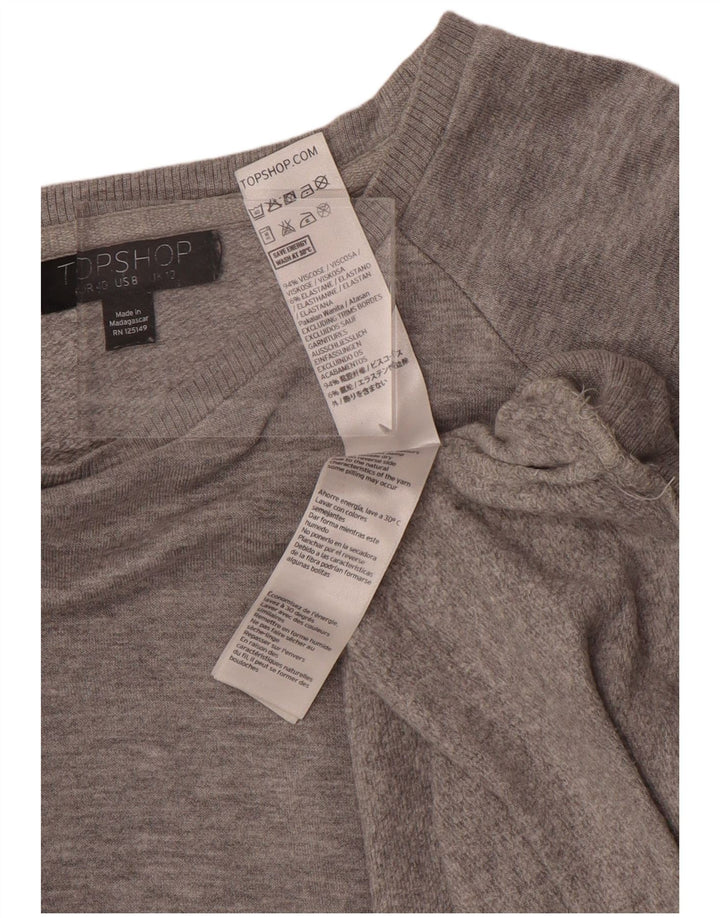 Topshop Felpa oversize da donna Maglione UK 12 Viscosa grigio medio