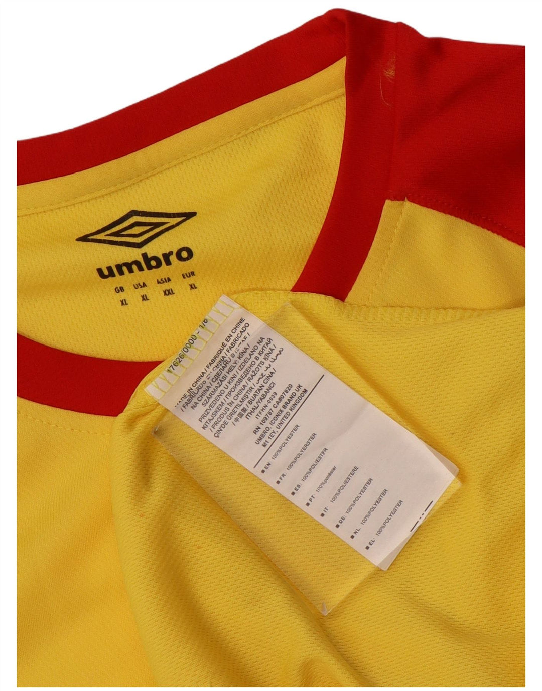 T-shirt da uomo Umbro Top XL Poliestere color block giallo
