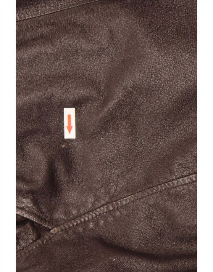 Guess Giacca in pelle da uomo UK 38 Pelle marrone medio