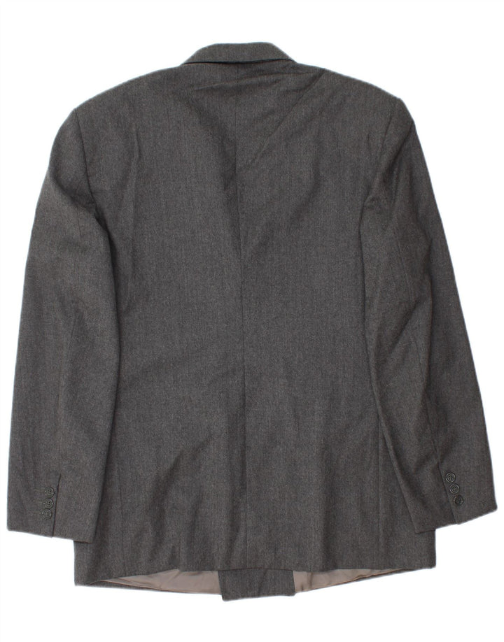 Giacca blazer doppiopetto vintage da uomo IT 52 XL in lana grigia