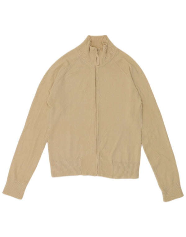 Maglione cardigan corto da donna Zara UK 12 Cotone beige medio