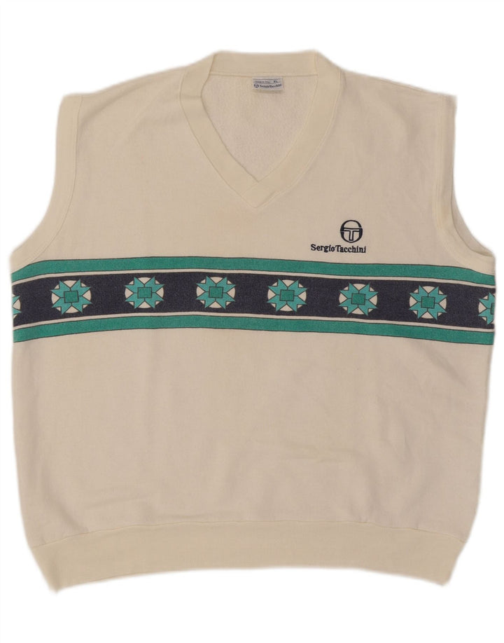 Canotta da uomo Sergio Tacchini Canotta XL Acrilico geometrico bianco