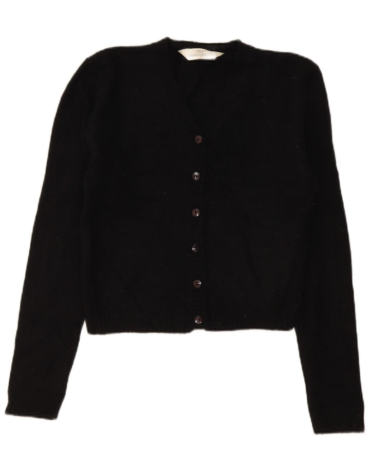 Maglione cardigan da donna Marks & Spencer UK 8 Small Lana d'agnello nera