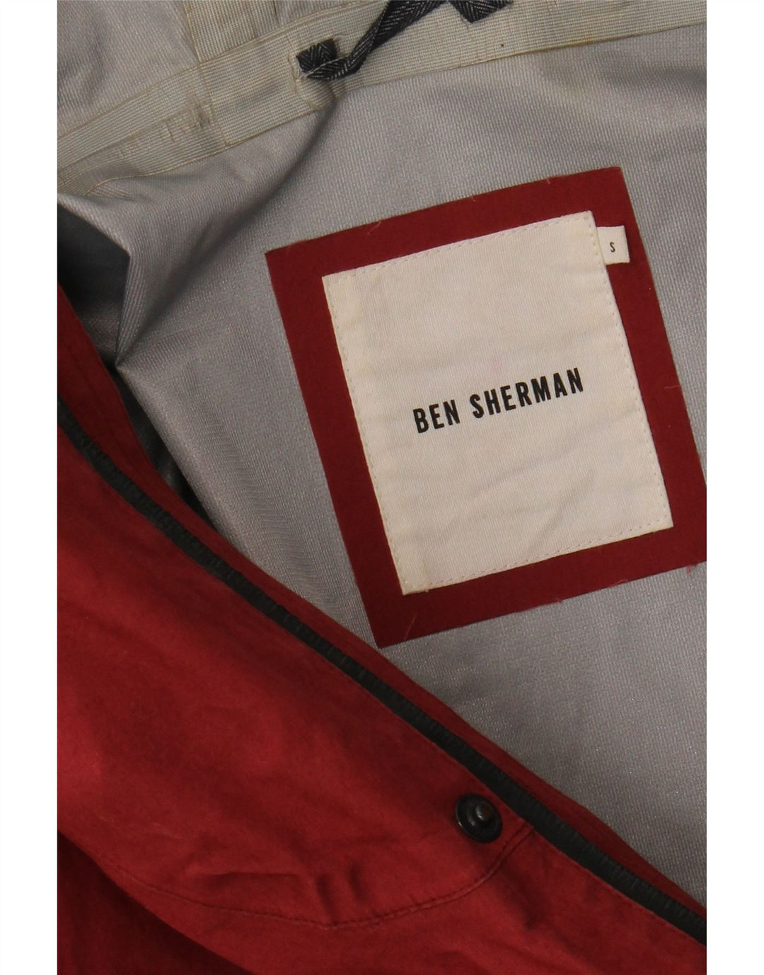 BEN SHERMAN Giacca utilitaria da uomo con cappuccio UK 36 piccola rossa