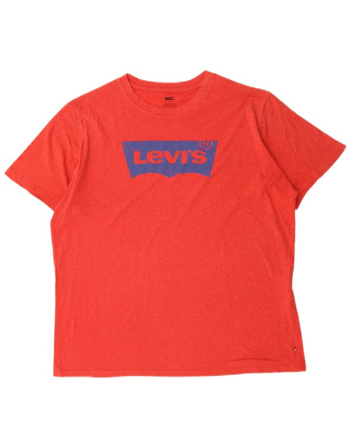 LEVI'S Mens Graphic T-Shirt Top XL Red Flecked