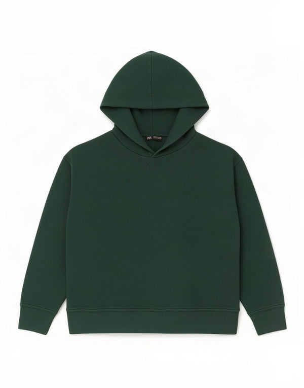 Maglione oversize con cappuccio da donna Zara UK 16 grande cotone verde