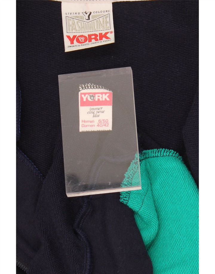 VINTAGE Mens Tracksuit Top Jacket IT 50 Medium Navy Blue Colourblock Vintage Vintage and Second-Hand Vintage from Messina Hembry 