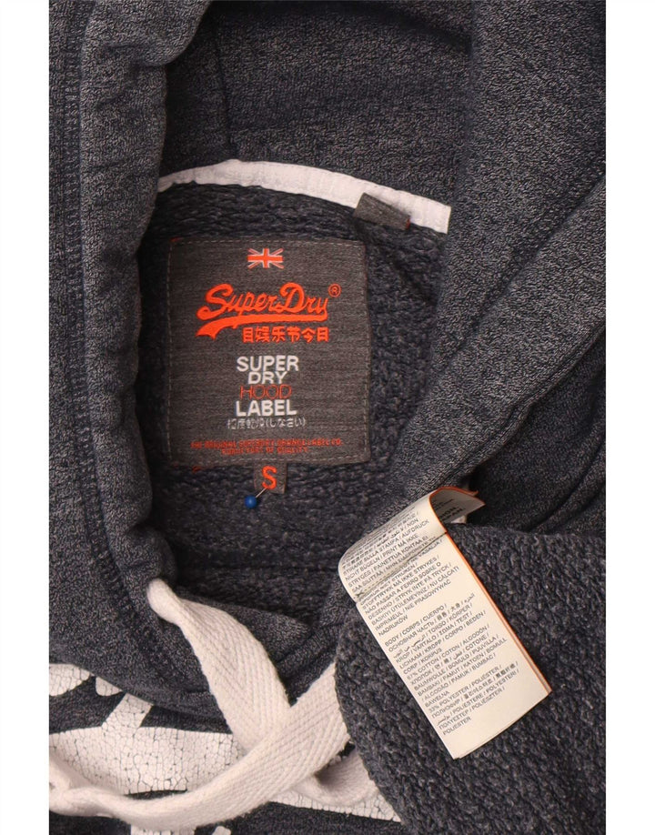 Felpa con cappuccio grafica da uomo Superdry Small in cotone grigio