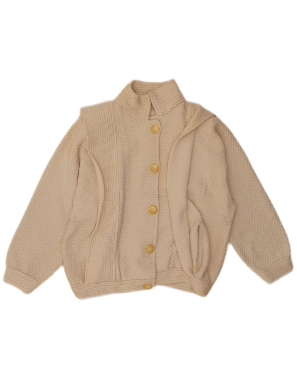Maglione cardigan da donna VINTAGE UK 14 Beige medio