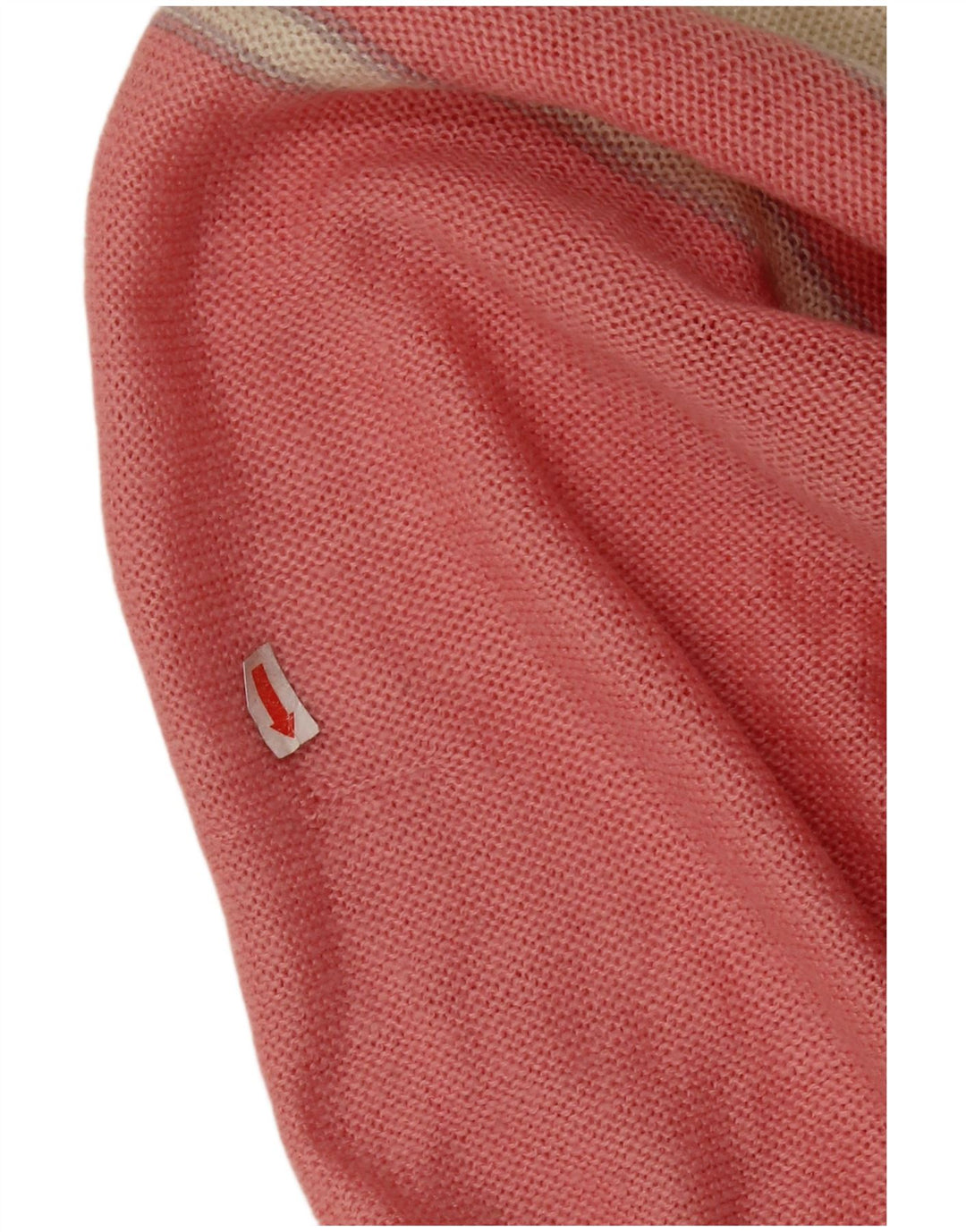 Maglione maglione con scollo a barca da donna VINTAGE UK 14 Colorblock rosa medio