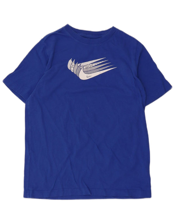 T-shirt grafica da ragazzo Nike Top 13-14 anni XL in cotone blu