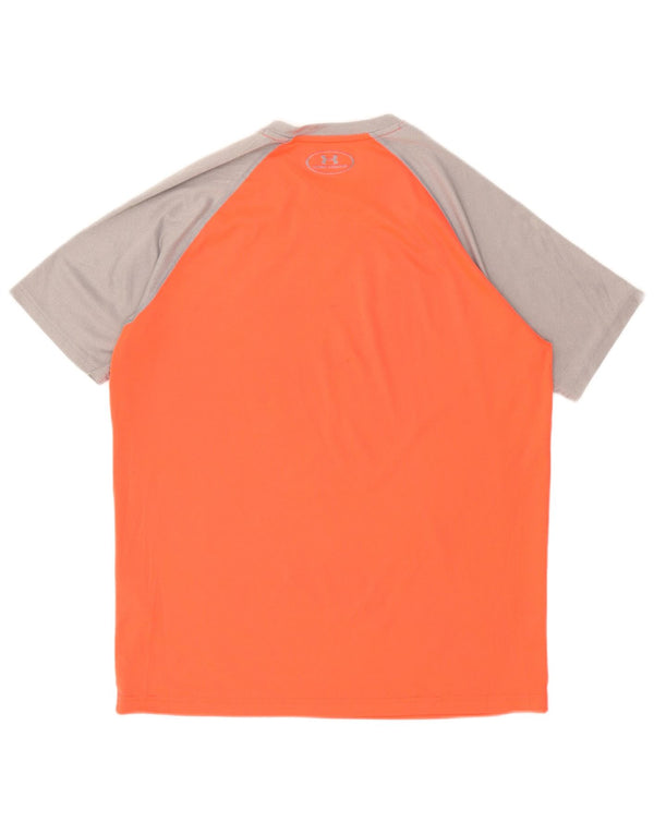 Maglietta Under Armour da uomo Heat Gear Top in poliestere color block arancione medio